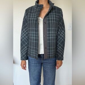 Talbots Wool Jacket with Plaid Design